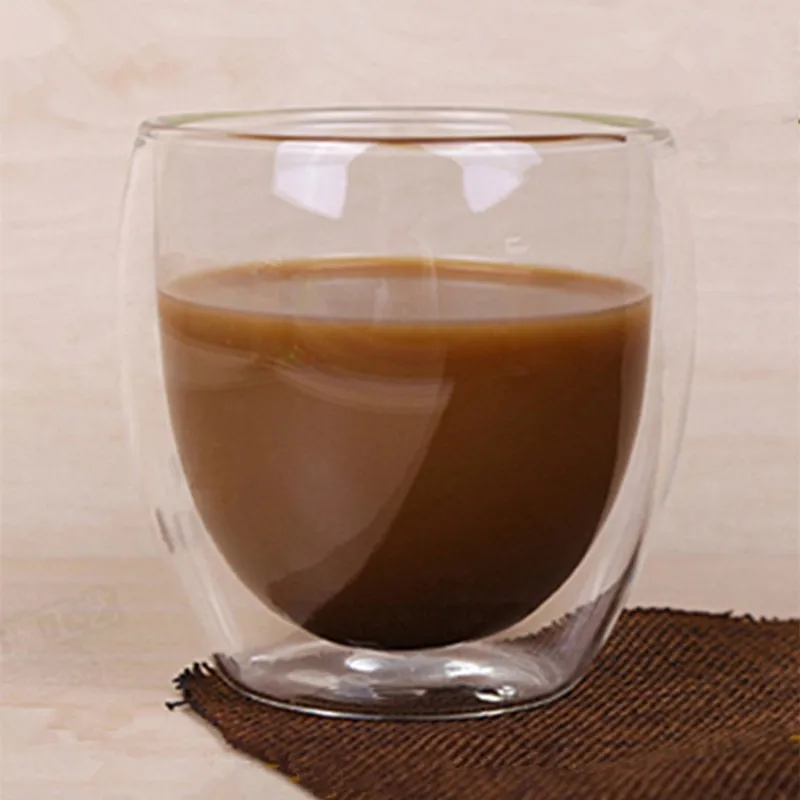 250ml 1 шт. кофейные чашки, чайные кружки ручной работы, креативные офисные кружки, теплоизоляционные прозрачные стаканы с двойными стенками, стеклянные чашки - Цвет: 250ml