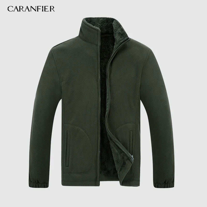 Мужские флисовые куртки CARANFIER уличные спортивные теплые пальто с воротником