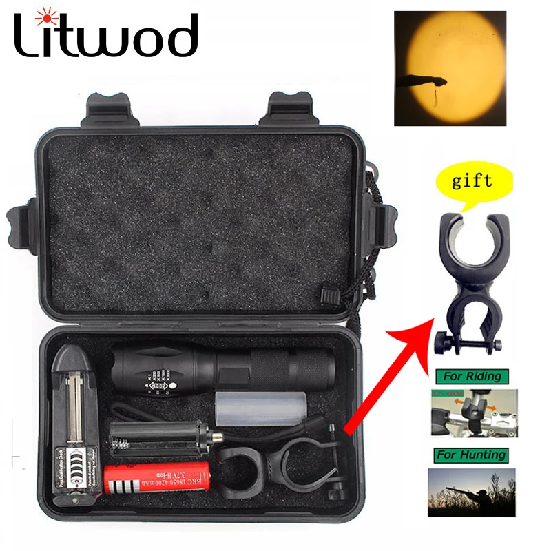 Litwod Z20A100 XMLQ5 светодиодный светильник вспышка желтый фонарь алюминиевый
