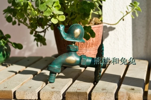 Садовый смеситель в европейском стиле античный с зеленой улиткой|antique faucet|antique style