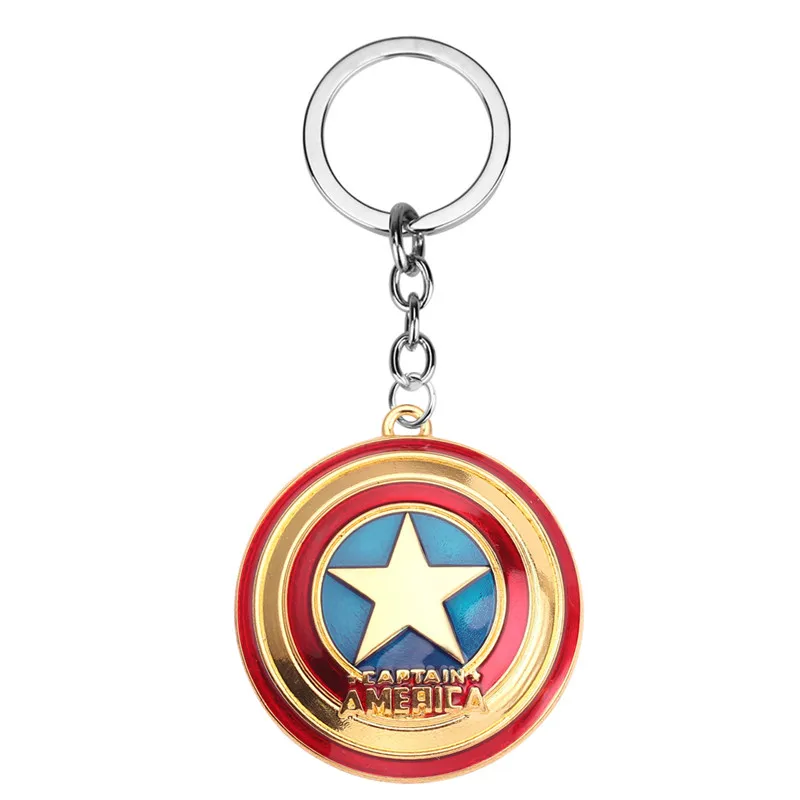 Marvel Brelok Мстители супер герой Капитан Америка брелок для ключей в форме щита llaveros металлический брелок мужской держатель для ключей сувенир подарок - Цвет: GOLD COLOR