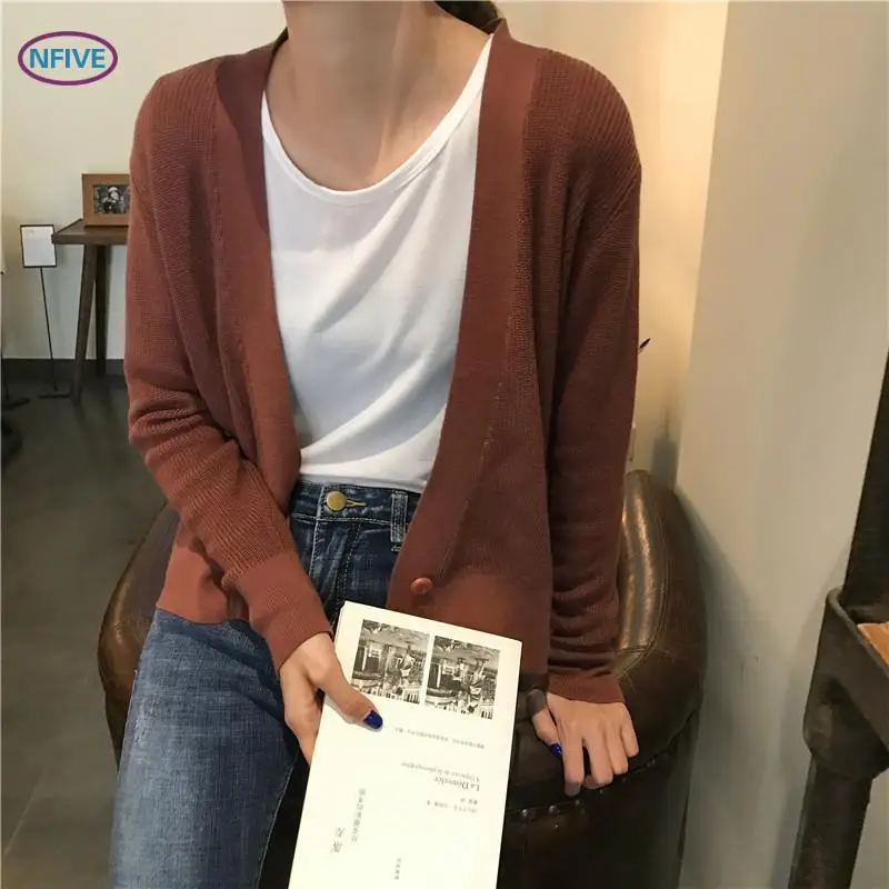 Брендовые женские облегающие однотонные свитера NFIVE 2017 года корейский