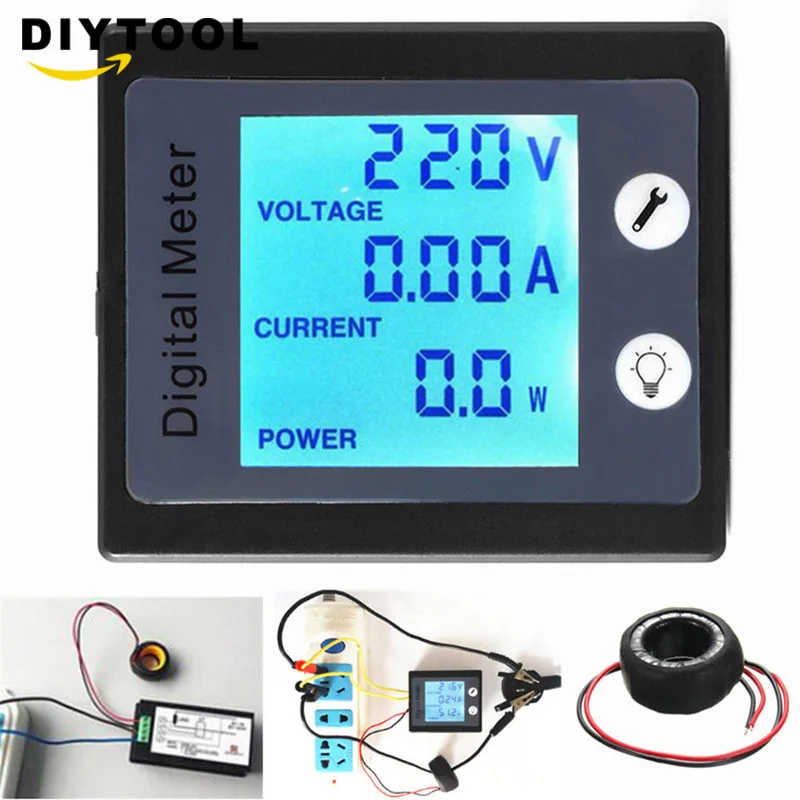 AC 80 260V 100A цифровой светодиодный Мощность Панель измеритель энергии Вольт