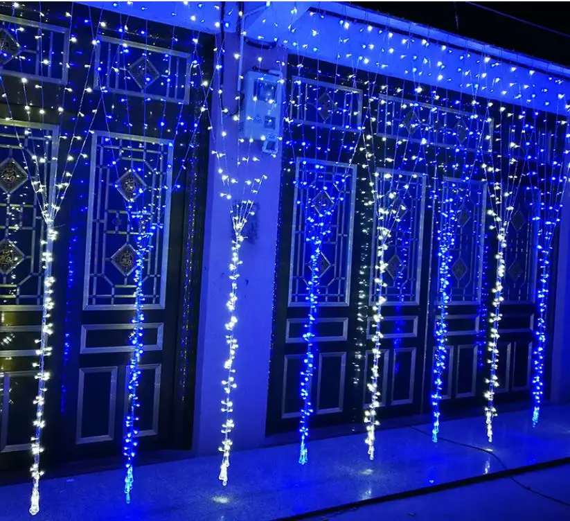 

10pcs 3M *2 M 3*3m 6*3m LED Fairy Curtain String Light Indoor Outdoor Twinkle Colorful Home Garden Christmas Party Wedding