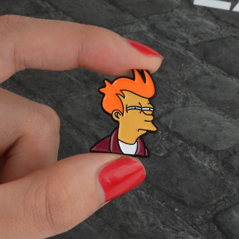 XEDZ мультфильм Futurama Philip J. Фрай булавка брошь белая рубашка Рюкзак Пальто булавка пряжка значок модный подарок для детей