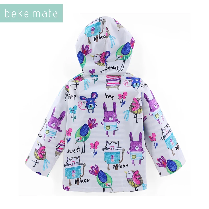 BEKE MATA Cartoon Spring Jackets Girls 2018 Graffiti Toddler Windbreaker Waterproof Windproof Kids Outerwear Children Clothing | Детская