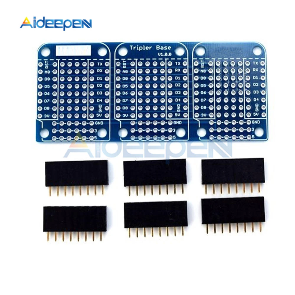 Тройная база для Wemos D1 Mini Dual Shield Board совместимая с ESP8266 макетным расширительным