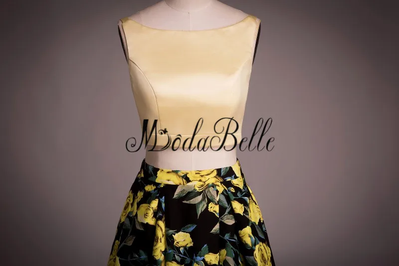 Реальное изображение платье для выпускного вечера с цветочным принтом желтое