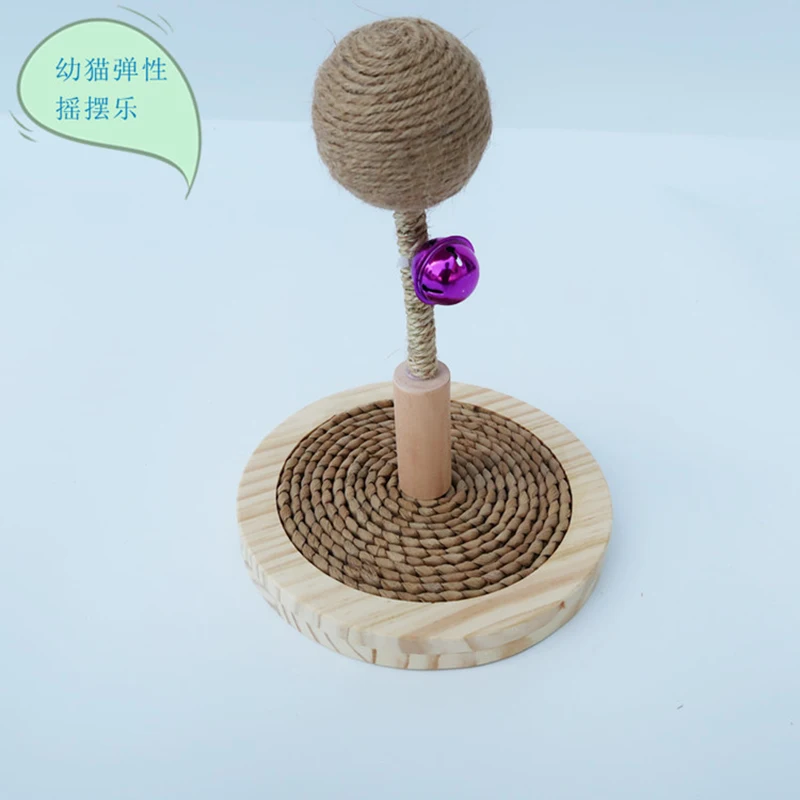

Make Cat Toys Kittens Cat Wooden Swing Toys Cat Spring Toys Cat Supplies Straw Scratching Post