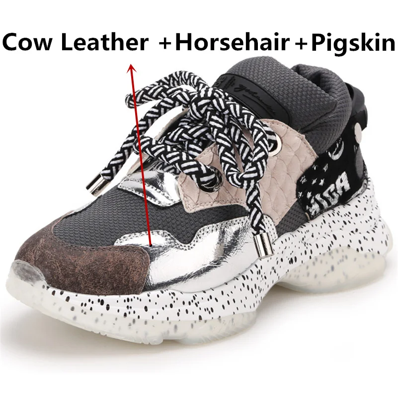 FEDONAS Весенняя коровья свиная кожа конского волоса Лоскутная Женская обувь на
