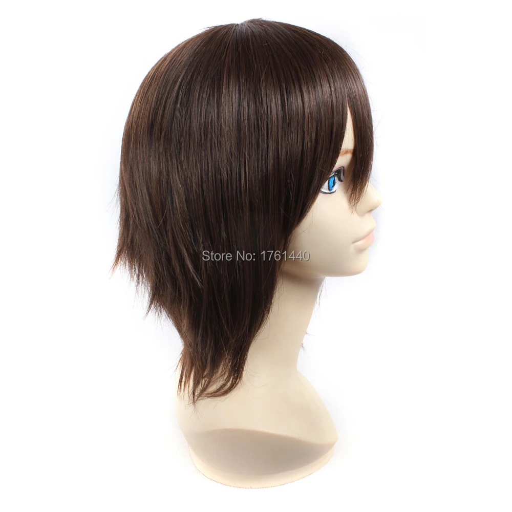 Free Shipping Short Cheap Men Synthetic Hair Brown Factory Price Peluca Perucas Anime Cosplay Wigs | Тематическая одежда и
