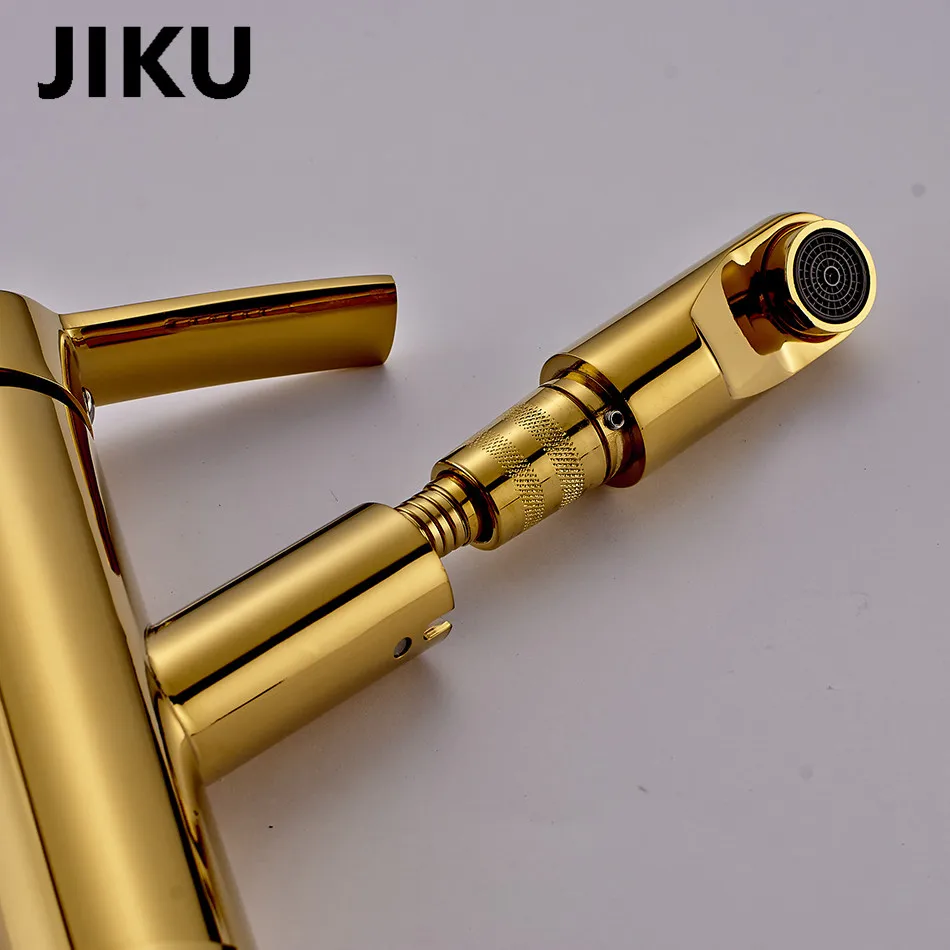 JIKU современные Товары для ванной хромированная отделка горячей и холодной воды смеситель Одной ручкой водопроводной воды