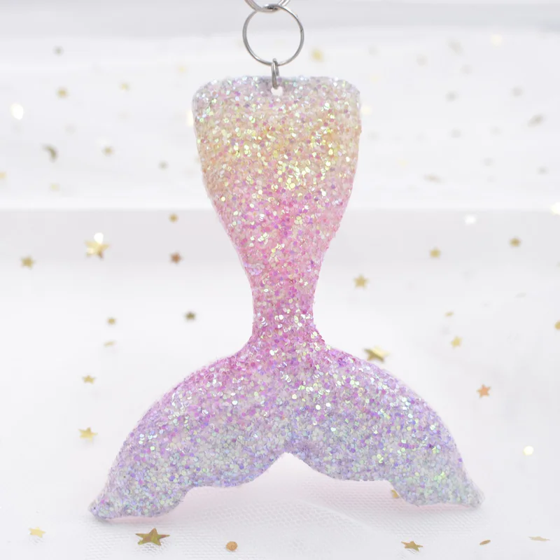 Glitter Rainbow Fabric Big Mermaid Tail with Hole Appliques for Clothes Craft DIY Key Ring Bag Pendant Ornament Accessories D001 | Дом и сад