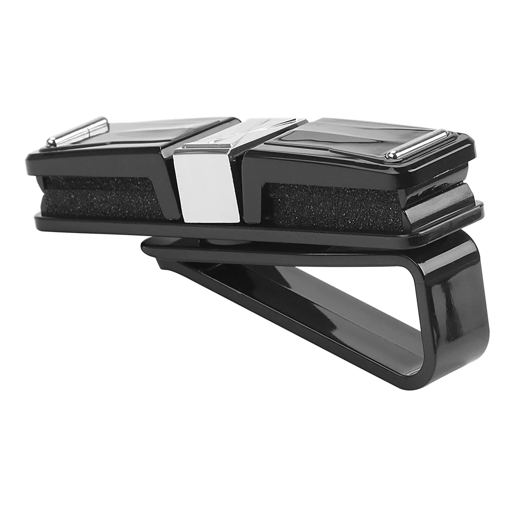 Черный Car Glasses Case Holder Car Styling Card Ticket Clip Sun Visor Sunglasses Eyeglasses Clip Interior Accessories Rotatable - Название цвета: Черный