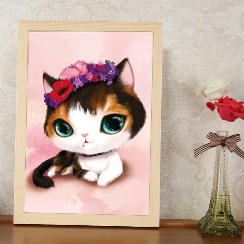 5D DIY алмазная мозаика алмаз вышивка спальня мультфильм животных милый кот точки