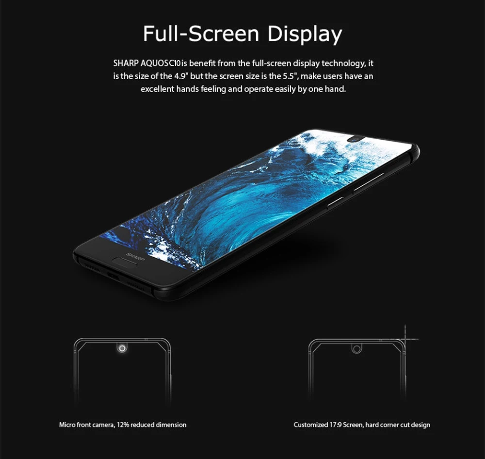 Смартфон SHARP AQUOS S2 C10 5,5 дюймов FHD+ SDM630 восьмиядерный 2,2 ггц 4 гб озу 64 гб пзу 2700 мач 4G FDD_LTE