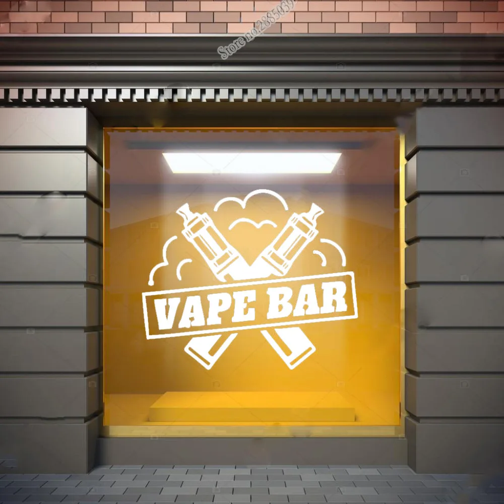 Электронная сигарета бар VAPE магазин стены переводная Наклейка для окна Лого-Арт