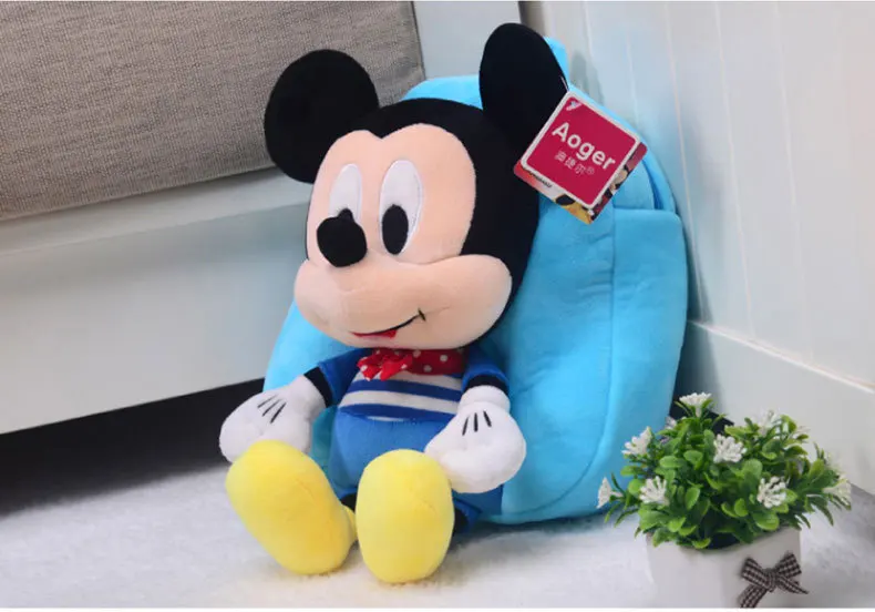Disney натуральная Новинка Детский сад Милая Наплечная Сумка с мультяшным Микки Маусом Минни детский плюшевый рюкзак для игрушек