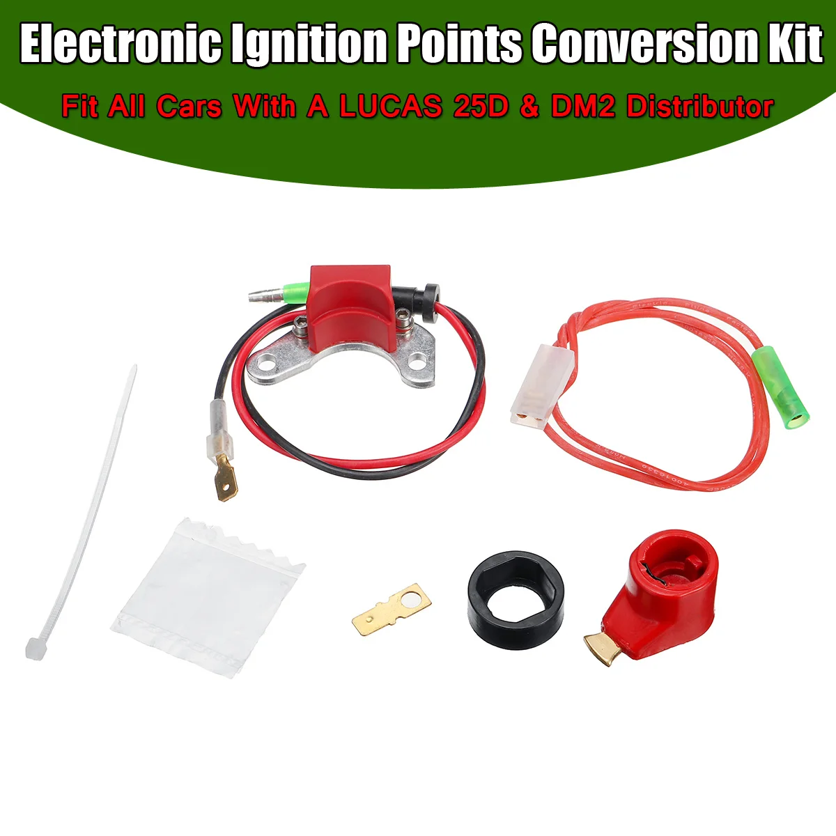 

A Set Electronic Ignition Points Conversion Distributor Coil Kit Fit All Cars For LUCAS 25D + DM2 Distributor