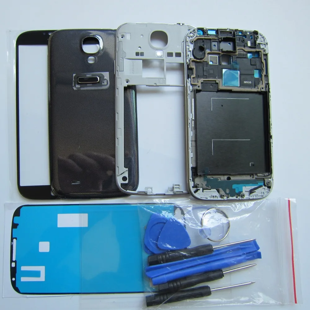 Для samsung Galaxy S4 IV I9505 полный корпус комплект сенсорного экрана Переднее внешнее