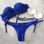 Купальник женский, со складками на ягодицах, пуш-ап, размера плюс xxl