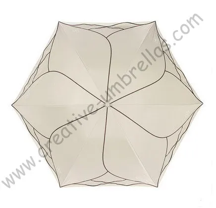 

2pcs/lot colour option ladies' summer lotus leaf rose flower folding umbrella 5 times colour coating Anti-UV embroidery parasol