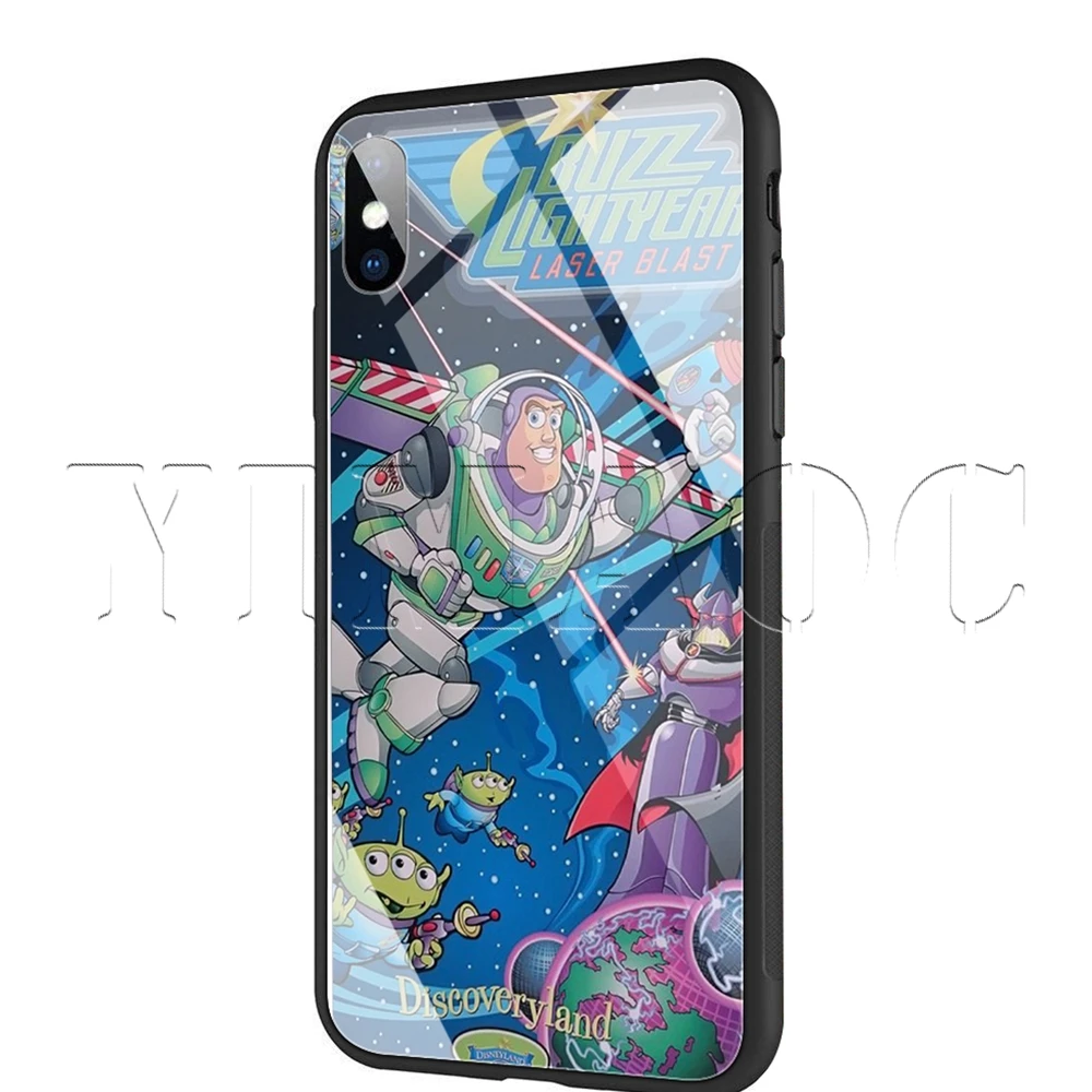 Чехол YIMAOC Toy Story piza Planet из закаленного стекла для iPhone 11 Pro XS MAX XR X 8 7 6 6S Plus
