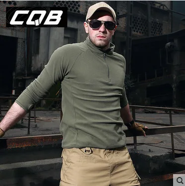 Army green Мужская тактическая Боевая тренировочная куртка, флисовая ветрозащитная куртка для кемпинга, мужское весеннее нижнее белье, внутренняя майка для альпинизма, походная рубашка - Цвет: Army green