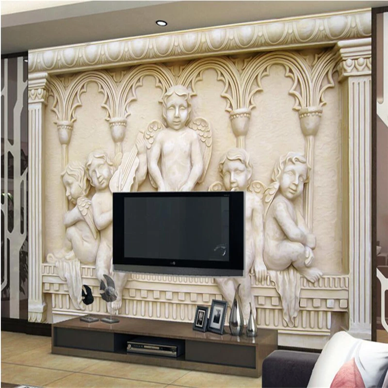 Европейский рельефный Ангел фон настенная фреска на заказ большой Фреска