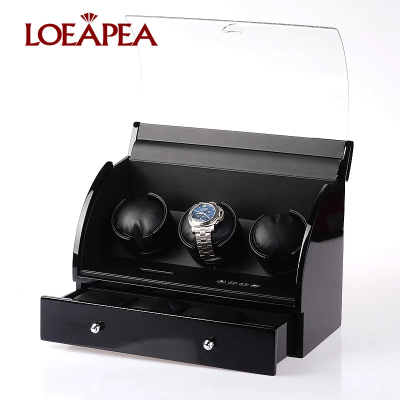 Деревянная коробка для хранения часов MABUCHI с ЖК управлением 3 слота