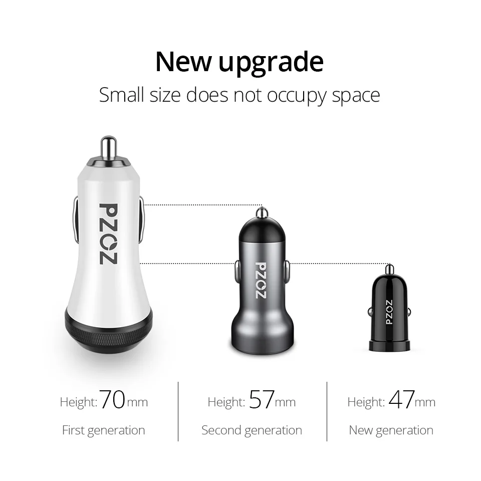 PZOZ Mini Автомобильное зарядное устройство Dual USB 3.1A Зарядка для мобильного телефона Планшетный GPS Универсальный адаптер для быстрой автомобильной зарядки Автомобильное зарядное устройство 2 порта для iPhone LG