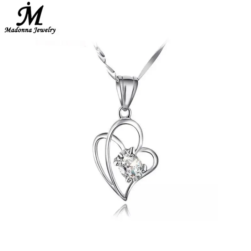 Модный Романтический посеребренный кулон с двойным сердцем дизайн любви