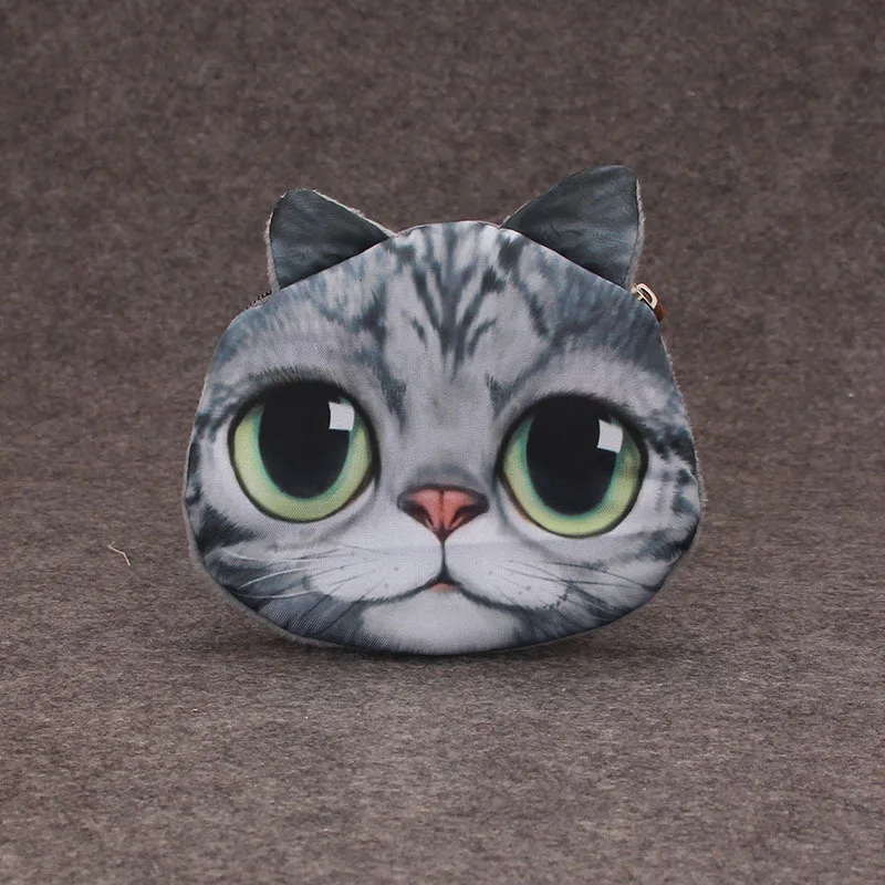 5 шт./лот модные детские кошельки monedero gato животные mujer dama chica 3d монета кошка печать