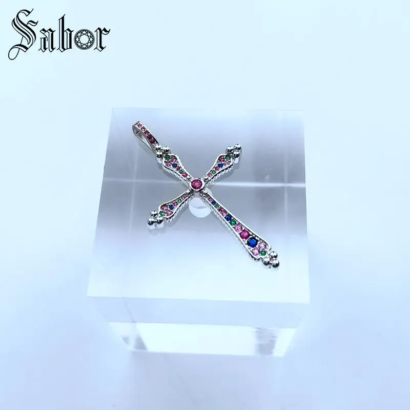 Кулон Королевский Крест 2020 серебряный цвет Цирконий для женщин подарок брелки