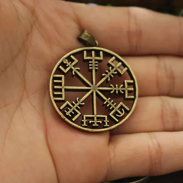 1 1 шт. Викинг один символ скандинавских руник кулон ожерелье руны викингов Vegvisir подвеска с компасом - Окраска металла: 1