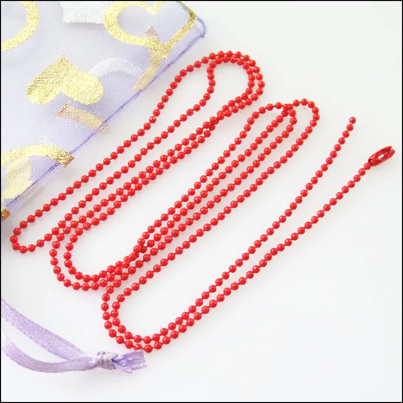 Ball Chain Necklace Новинка, 3 нити, цепочка с шариками, ожерелье 1,5 мм, бусины с разъемом 70 см, цвета - Цвет: Ball Chain Necklace