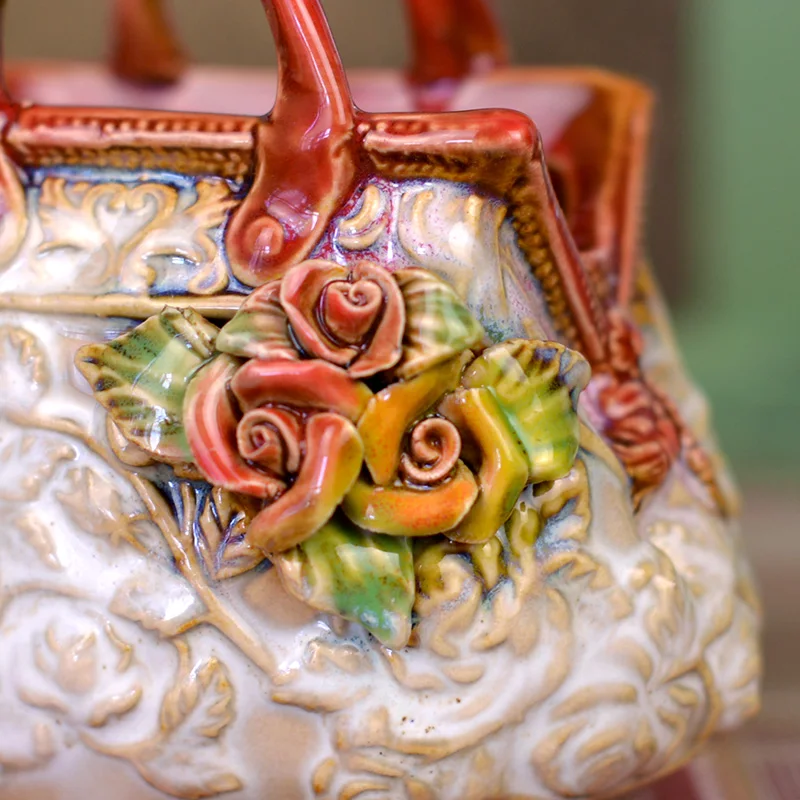 Керамическая Сумочка дизайнерская Цветочная вставка искусство для домашнего