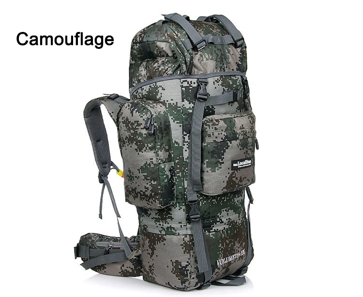 Camouflage 80 л металлический u-образный кронштейн, рюкзак, уличная сумка, военная сумка, тактическая сумка, походная, для кемпинга, водонепроницаемая, износостойкая, нейлоновая сумка - Цвет: Camouflage