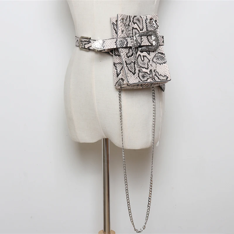 Поясная сумка со змеиным принтом для женщин забавный съемный пояс модная женская