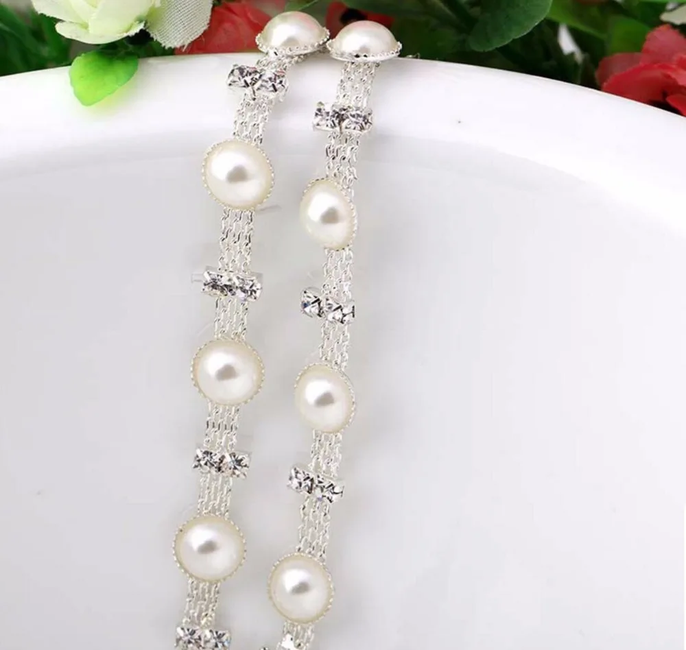 1 ярд 8 мм круглая жемчужина с искусственной лентой обрезанная лента для