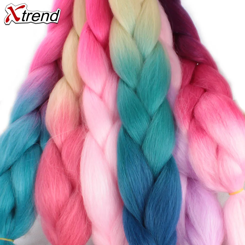 Xtrend Ombre Джамбо косички для волос 24 дюйма 100 г синтетические наращивания волокна