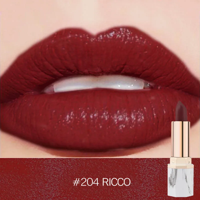 204 KIMUSE 3 Colors Waterproof Lipstick Long Lasting Liquid Matte Lipstick Kit Cosmetics Women Fashion Lip Maquillage Makeup Gift - Color: 204