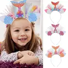 Taoup, 1 шт., мультяшная Радужная сетка, маленькая фотокартинка, хвост принцессы, Русалка, вечеринка на день рождения, детский праздник, декоративные принадлежности