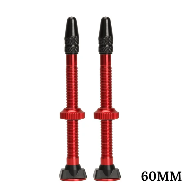 60mm red 8 цветов 2 шт 40 мм/60 мм велосипедный клапан для велосипеда бескамерные шины Presta клапан MTB дорожный велосипед шины алюминиевый сплав - Цвет: 60mm red