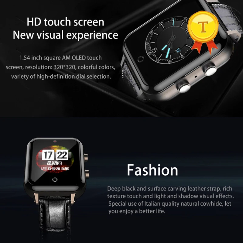2019 Smart Watch 4GB Android 6.0 SmartWatch WIFI Nano SIM Card with play music Heart Rate Monitor support Dutch Latvian Estonian |