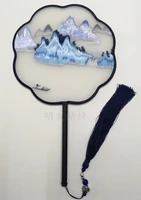 luxury gift hand fans chinese suzhou double side mulberry silk embroidery craft fan decorative women ebony handle fan