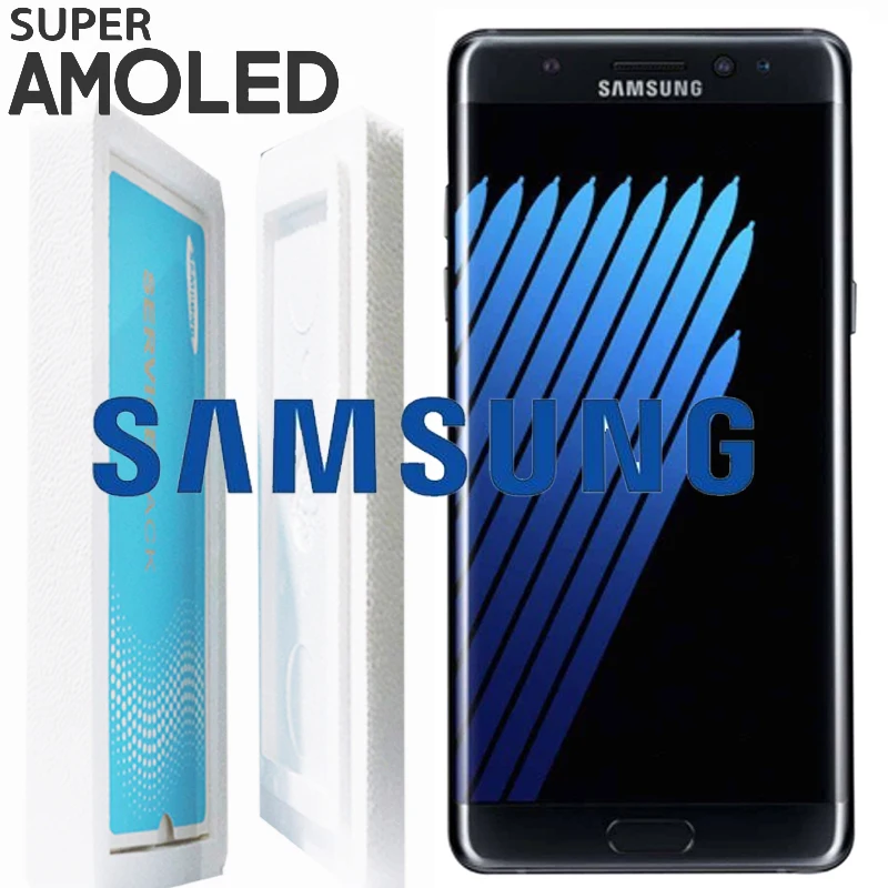 Оригинальный 5 7 ''AMOLED LCD с рамкой для SAMSUNG GALAXY Note7 Note FE N930 N930F дисплей кодирующий