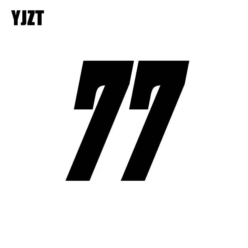 YJZT 15 см * 14 7 Модный номер 77 виниловая Автомобильная наклейка стикер