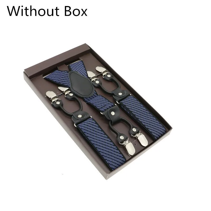 21 Black Real Leather 6 Clips Suspenders Braces Vintage Casual Suspensorio Tirante Trousers Strap Bretele Dad/Husband's Gift - Цвет: 21