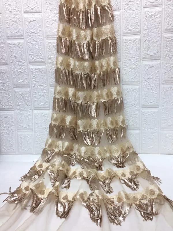 2018 Высокое качество африканская кружевная ткань золото синий черный французский